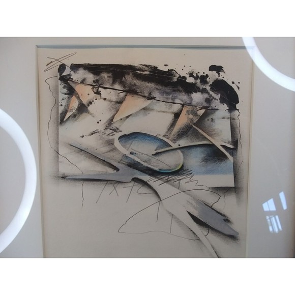 Sky Race by LA Artist Ann Marie LaBlanc Pencil & Ink Original Modern Art 1987 - Picture 3 of 5